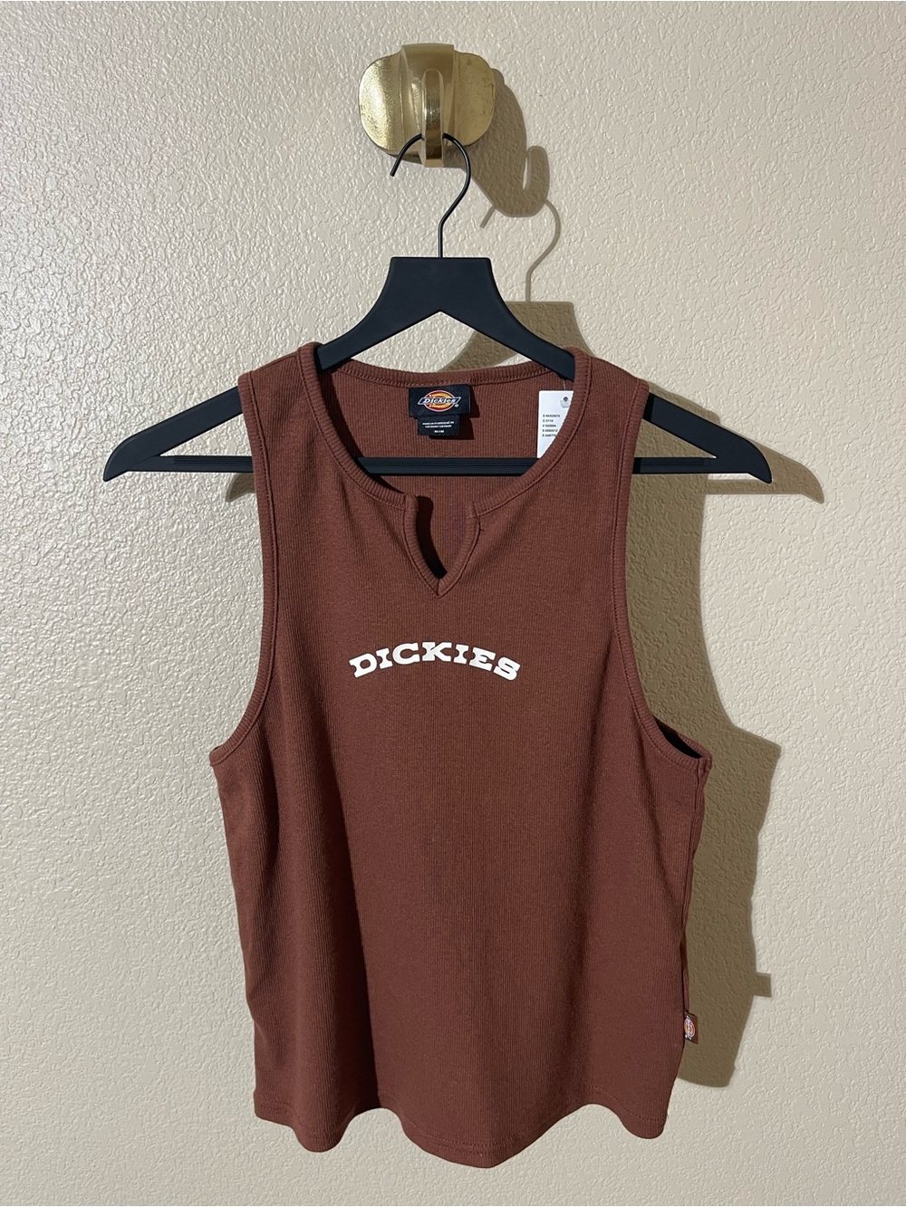 Dickies Brown Logo Ribbed Tank Top